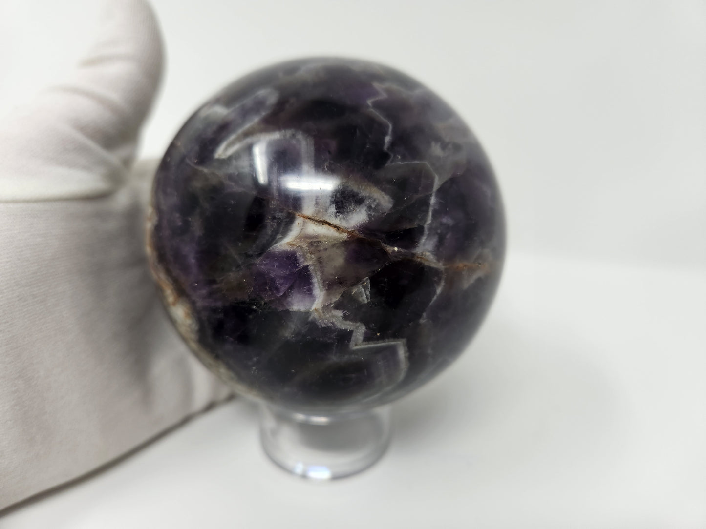 Large Chevron Amethyst Sphere-3" diameter